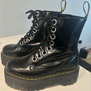 Dr. Martens Black Platform Lace-Up Boots